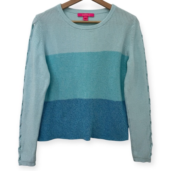 Lilly Pulitzer Sweaters - Lilly Pulitzer Cortina Ombre Color Block Ribbed Cable Knit Sweater 001925 Medium